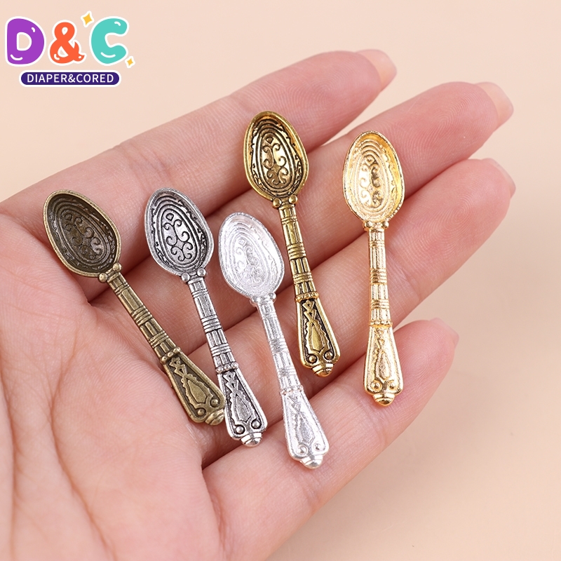 Vintage Collectible Spoons - 10 buah 1:12 rumah boneka miniatur