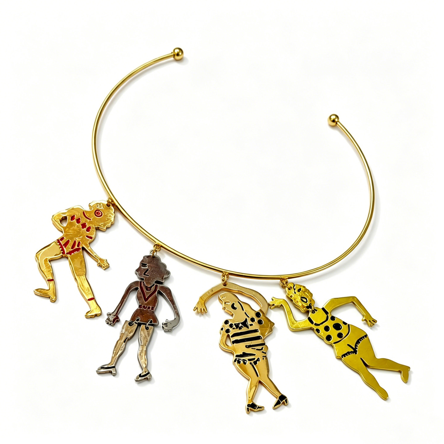 Vintage Collectible Figures - Kalung Liontin Figur Wanita Flapper Vintage