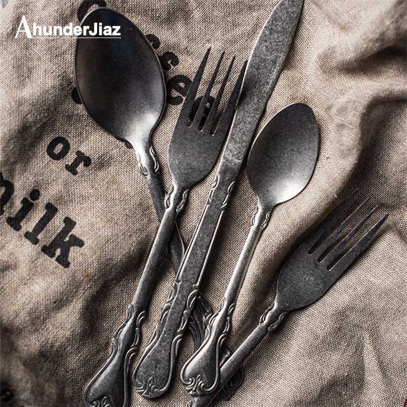 Vintage Collectible Spoons - Garpu dan pisau sendok Vintage buatan