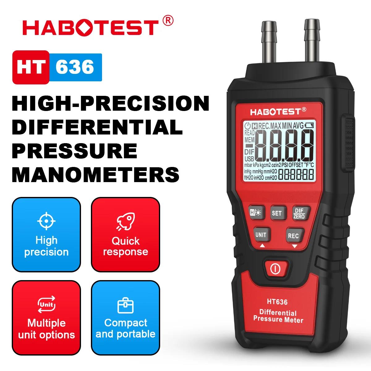 Analog Meter Gauge - HABOTEST HT636 Pengukur Tekanan Digital Manometer