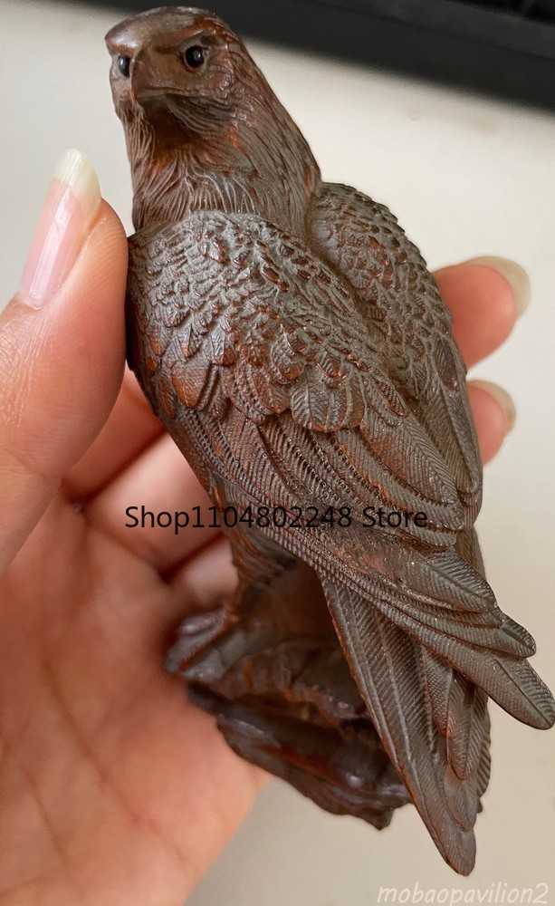 Vintage Collectible Figures - Patung Elang Ukiran Tangan Kayu Boxwood