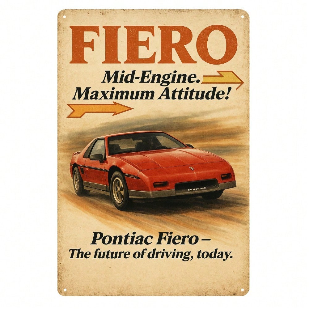 Vintage Collectible Posters - Poster Logam Vintage VSKFRS 20x30cm Pontiac
