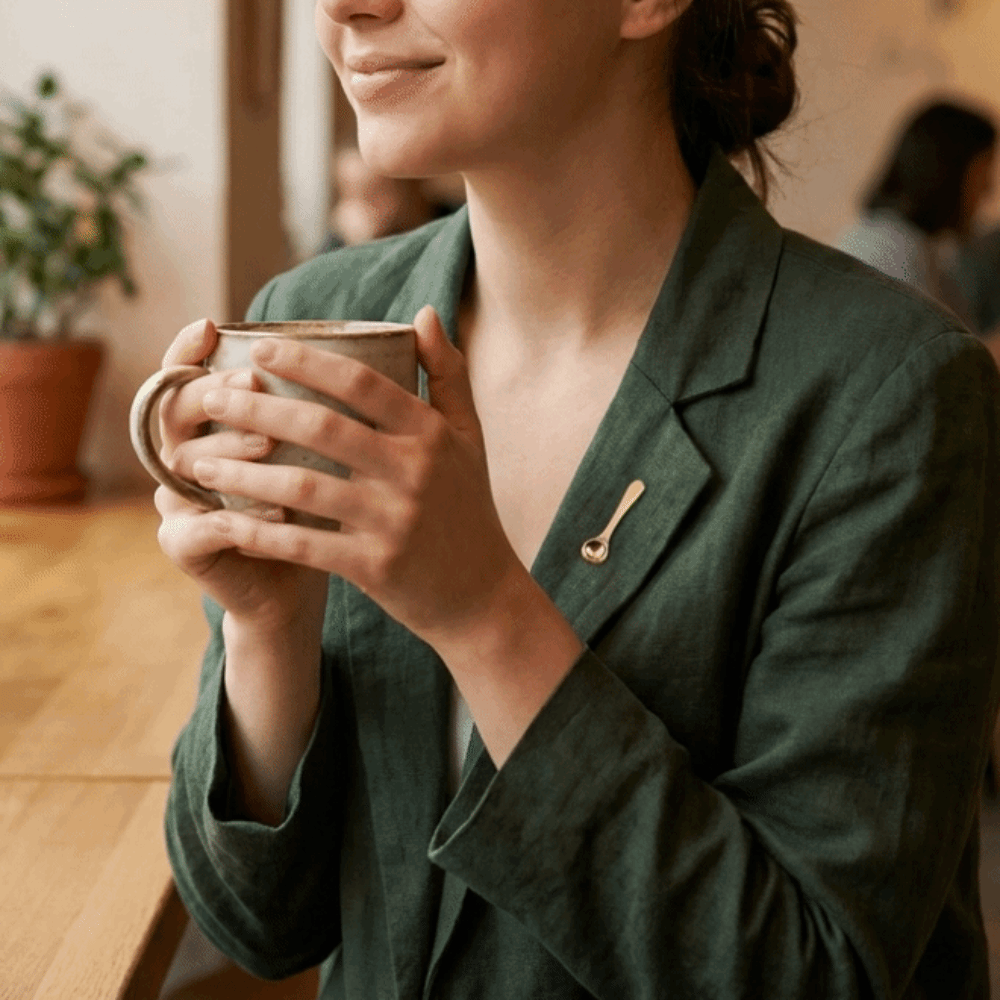 Vintage Collectible Spoons - Bros Pin Sendok Kopi Desain Lucu