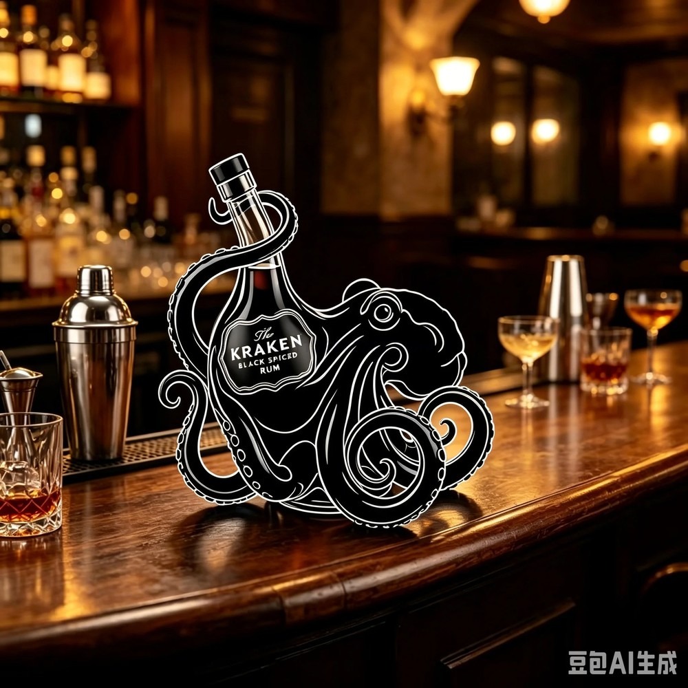 Cetakan Botol Rum Kraken Octop - Vintage Collectible Posters ulasan dan harga