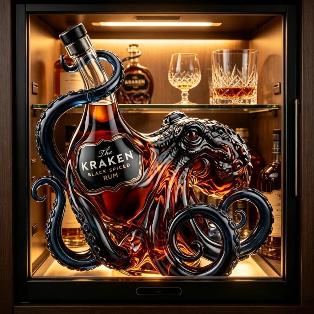 Cetakan Botol Rum Kraken Octop - Vintage Collectible Posters ulasan dan harga