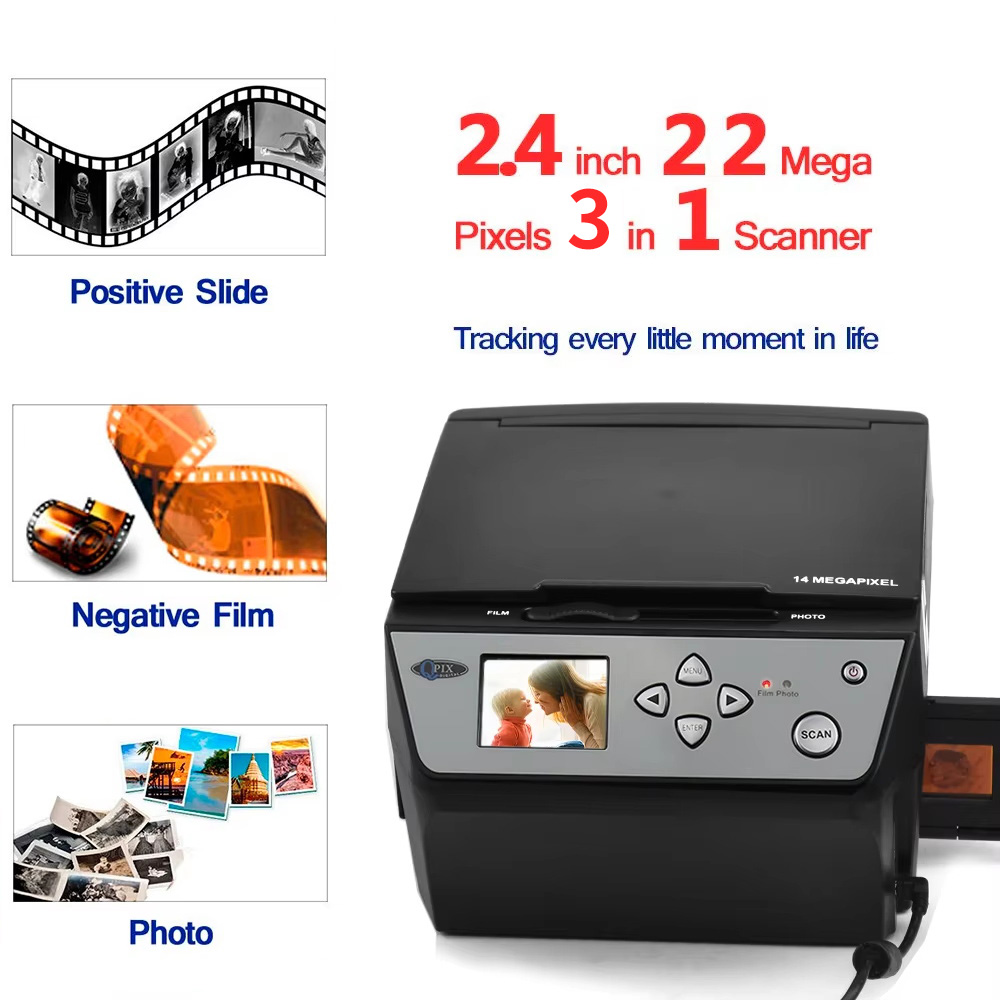 Pemindai Multifungsi Film 22MP - Super 8 Film Reel ulasan dan harga