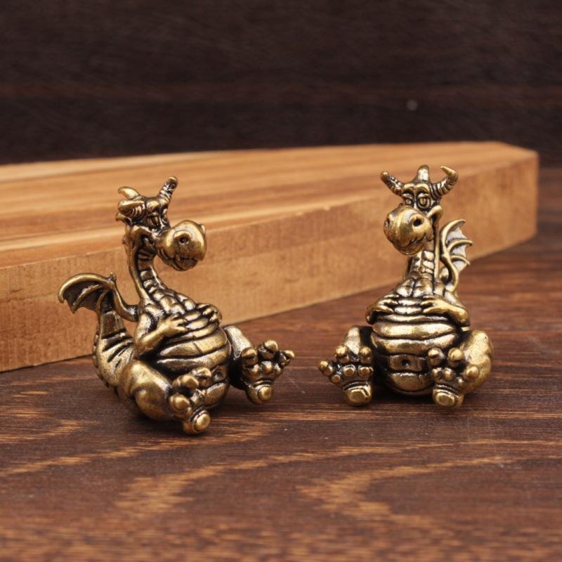 Figurin Naga Kuningan Lucu Des - Vintage Cartoon Collectible ulasan dan harga