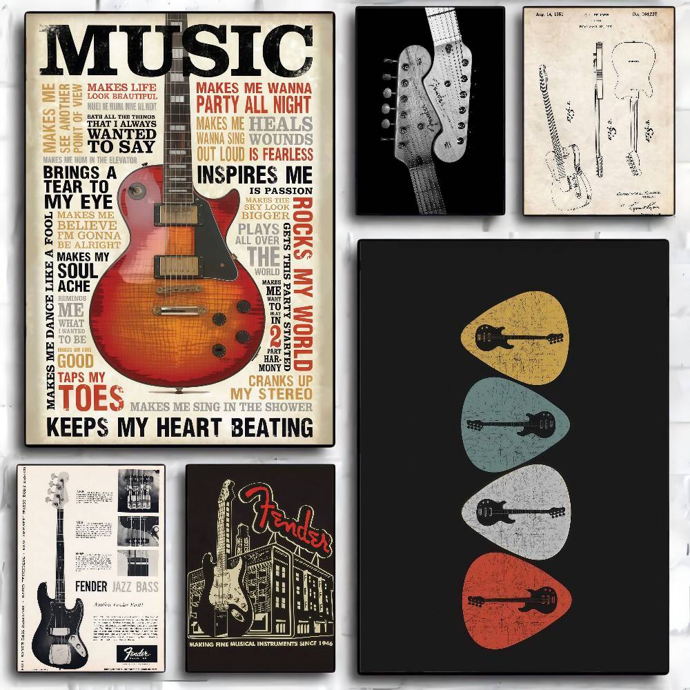 Koleksi Gitar Poster Seni Berp - Vintage Collectible Posters ulasan dan harga