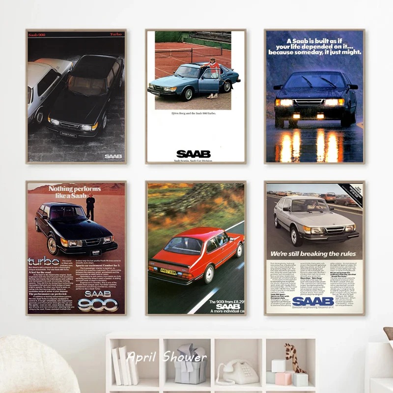 Klasik Vintage Saab 900 Turbo  - Vintage Collectible Posters ulasan dan harga