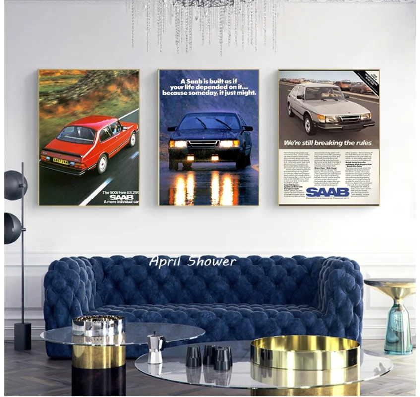 Klasik Vintage Saab 900 Turbo  - Vintage Collectible Posters ulasan dan harga