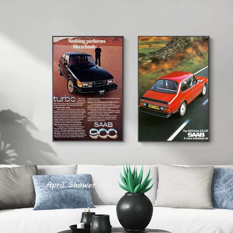 Klasik Vintage Saab 900 Turbo  - Vintage Collectible Posters ulasan dan harga